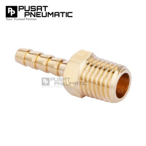 1/2" x 1/4" Male Thread Straight Fitting Connector Hose Nepel Brass Nipple Selang Drat Luar Kuningan Drat 1/2 x Hose 1/4 Inch