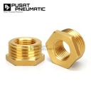 1/2" x 3/8" Male To Female Thread Fitting Connector Vlock Ring Nepel Brass Nipple Bushing Vlok Ring Kuningan Drat Luar 1/2 x Drat Dalam 3/8 Inch