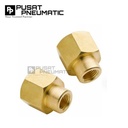1/4" x 3/8" Female Thread Straight Fitting Connector Reducer Sock Drat Nepel Brass Socket Nipple Reduce Drat Dalam Kuningan Size 1/4 x 3/8 Inch