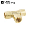 1/4" Female Thread Tee Fitting Connector 3 Way Brass Nipple Tee Drat Dalam Kuningan Size 1/4 x 1/4 x 1/4 Inch