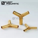3/8" Y Hose Fitting Connector 3 Way Hose Nepel Brass Nipple Selang Y Kuningan 3 Cabang Hose 3/8 x 3/8 x 3/8 Inch