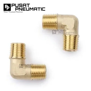 1/4" Male Thread Elbow Fitting Connector Knee Brass Nipple Elbow Drat Luar Kuningan Size 1/4 x 1/4 Inch