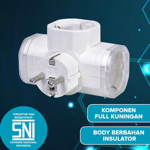 Kenmaster Steker 203B / Steker Cabang Colokan Listrik / Colokan Saklar