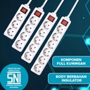 Kenmaster Stop Kontak F1 - 5 Lubang Stopkontak Colokan Listrik Colokan 5 Lubang F1 Putih