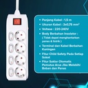 Kenmaster Stop Kontak F1-66 - 6 Lubang Switch Stopkontak Colokan Listrik Colokan
