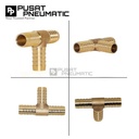 1/4" Tee Hose Fitting Connector 3 Way Hose Nepel Brass Nipple Selang Tee Kuningan 3 Cabang Hose 1/4 x 1/4 x 1/4 Inch