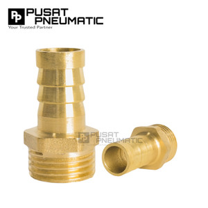 1/2" x 1/4" Male Thread Straight Fitting Connector Hose Nepel Brass Nipple Selang Drat Luar Kuningan Drat 1/2 x Hose 1/4 Inch
