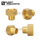 1/4" x 1/4" Male To Female Thread Fitting Connector Vlock Sock Nepel Brass Nipple Reducer Vlok Sok Kuningan Drat Luar 1/4 x Drat Dalam 1/4 Inch