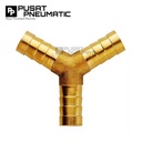 3/8" Y Hose Fitting Connector 3 Way Hose Nepel Brass Nipple Selang Y Kuningan 3 Cabang Hose 3/8 x 3/8 x 3/8 Inch