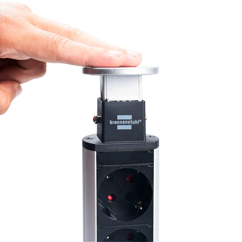 Brennenstuhl Kabel Ekstensi 2 Meter Pop Up Tower With USB / Kabel Extension / Colokan Listrik / Terminal Listrik / Stop Kontak / Stopkontak