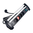 Brennenstuhl Stop Kontak 4 Lubang + 2 Lubang USB Alu Office Line 1,8 Meter Hitam / Stopkontak / Colokan Listrik / Terminal Listrik / Kabel Sambung / Colokan Sambung