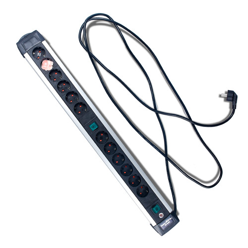 Brennenstuhl Stop Kontak 12 Lubang Premium Alu Line Technics Switch 3 Meter / Stopkontak / Colokan Listrik / Terminal Listrik / Kabel Sambung / Colokan Sambung