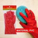 Kenmaster Sarung Tangan PVC Merah 14 Inch - Sarung Tangan PVC Tebal Sarung Tangan Karet PVC