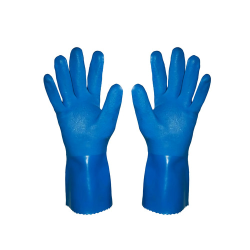 Hunter Sarung Tangan PVC Biru 16 Inch - Sarung Tangan PVC Tebal Sarung Tangan Karet PVC
