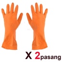 Kenmaster Sarung Tangan Karet Orange L (2 pasang) - Sarung Tangan Cuci Piring Household Rubber Gloves Sarung Tangan Latex