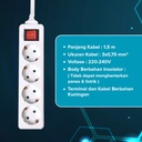 Kenmaster Stop Kontak F1 - 5 Lubang Stopkontak Colokan Listrik Colokan 5 Lubang F1 Putih