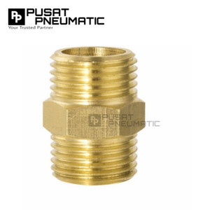 1/4" Male Thread Straight Fitting Connector Double Nepel Brass Hex Nipple Drat Luar Kuningan Size 1/4 x 1/4 Inch
