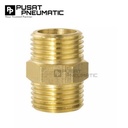 1/8" Male Thread Straight Fitting Connector Double Nepel Brass Hex Nipple Drat Luar Kuningan Size 1/8 x 1/8 Inch