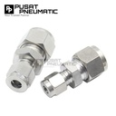 1/4" x 1/2" Reducer Union Connector Tube 1/4 Inch x 1/2 Inch Stainless Steel