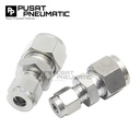 1/4" x 3/8" Reducer Union Connector Tube 1/4 Inch x 3/8 Inch Stainless Steel