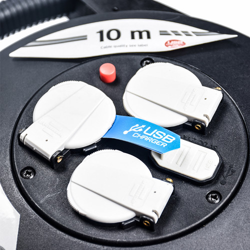 Brennenstuhl Kabel Roll 10 Meter Vario Line USB Charger - KBRL051 / Kabel Roll 3 Lubang / Colokan Listrik / Teriminal Listrik / Kabel Sambung / Colokan Sambung