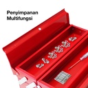 Kenmaster Tool Box Besi 2 Susun Merah / Biru / Toolbox Besi / Tempat Penyimpanan Perkakas / Tempat Penyimpanan Multifungsi - Kotak Perkakas - Kotak Serbaguna - Kotak Peralatan