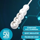 Kenmaster Stop Kontak KC 3 4 5 Lubang Switch 1,5M KM (KTG POLY BAG) Stopkontak Colokan Listrik