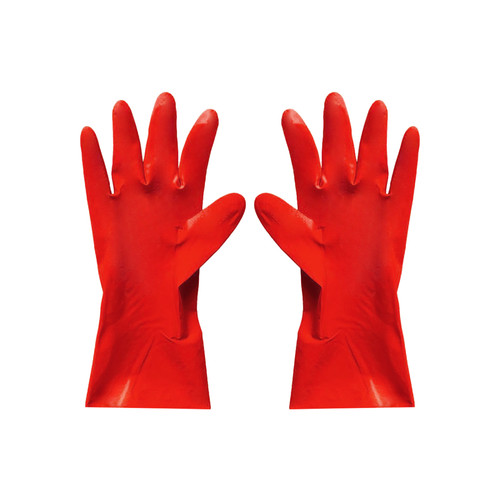 Kenmaster Sarung Tangan PVC Merah 14 Inch - Sarung Tangan PVC Tebal Sarung Tangan Karet PVC