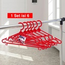 Gantungan Baju Anak H03 Warna - Hanger Beauty 6 Pcs / Set