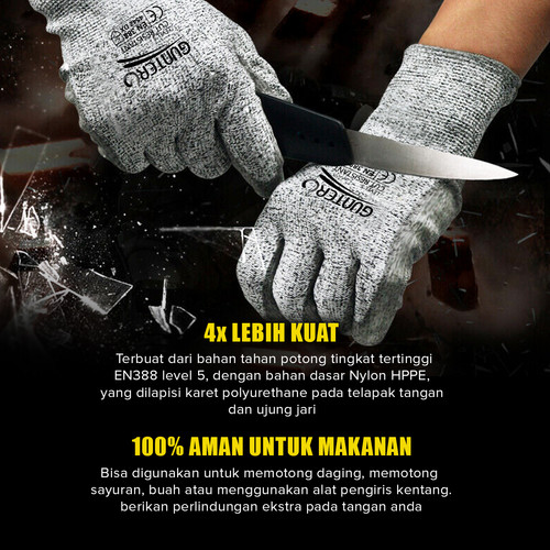 Gunter Sarung Tangan Cut Resistant HT1709 - Sarung Tangan Pelindung Sarung Tangan Safety Sarung Tangan Kerja Gloves Sarung Tangan Anti Potong