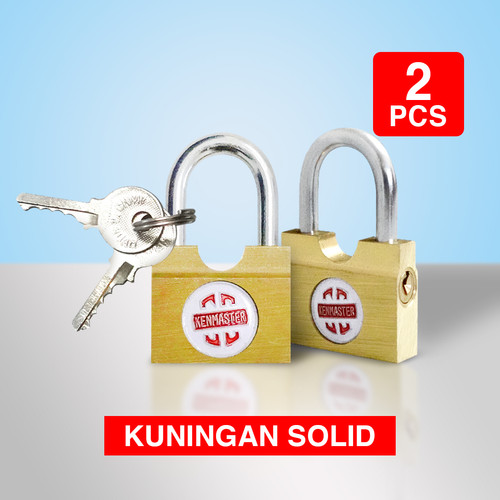 Kenmaster Gembok Samping 2PCS - 16 MM Gembok Anti Maling Gembok Pagar Kunci Gembok Kuningan