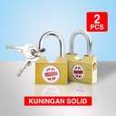 Kenmaster Gembok Samping 2PCS - 16 MM Gembok Anti Maling Gembok Pagar Kunci Gembok Kuningan