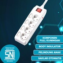 Kenmaster Stop Kontak F1-66 - 6 Lubang Switch Stopkontak Colokan Listrik Colokan