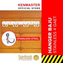 Kenmaster Hanger Plat 4 Gaet JY270 - Hooks Bercabang 2 Besi Gantungan