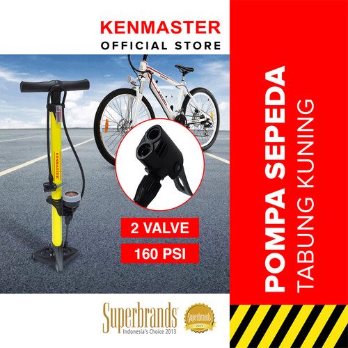 Kenmaster Pompa Sepeda Tabung Kuning KM-5435B NEW - Kuning / Pompa Ban Sepeda / Pompa Balon / Air Pump