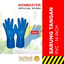 Hunter Sarung Tangan PVC Biru 14 Inch - Sarung Tangan PVC Tebal Sarung Tangan Karet PVC