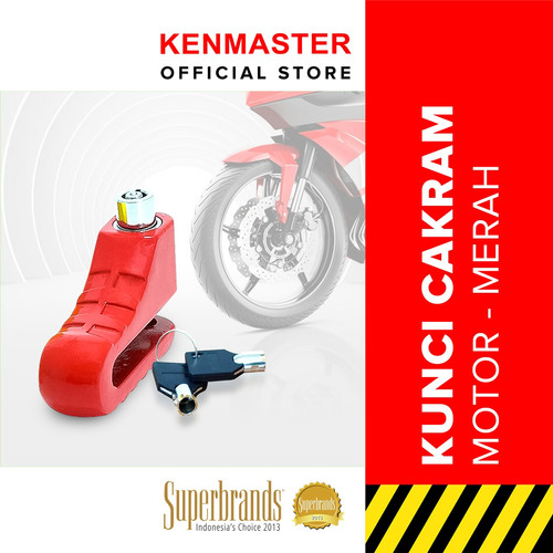 Kenmaster Kunci Cakram Sepeda Red / Kunci Cakram Motor / Kunci Cakram Anti Maling / Kunci Gembok Cakram / Kunci Gembok Motor Anti Maling