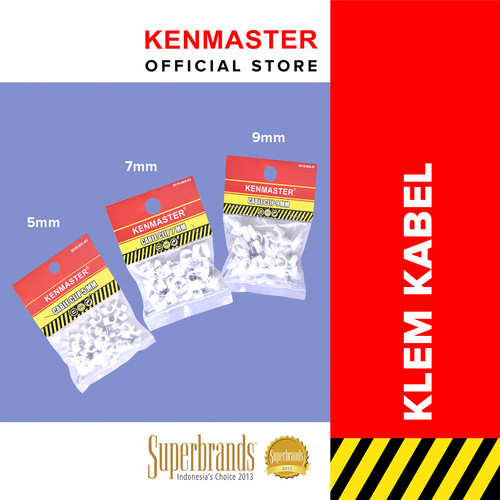 Kenmaster Klem Kabel Listrik 7MM isi 35 Pcs X 2 Pack / Clamp Kabel / Cable Clips