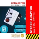Kenmaster Steker WA II 9 Switch On Off Putih / Colokan Listrik / Colokan Saklar