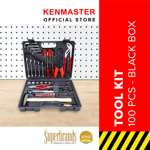 Kenmaster Tool Kit Set 100 pcs N2 - BLACK (BEST SELLER!!!) / Kunci Sok Set / Kunci Peralatan / Toolkit Set / Tool Kit Perkakas / Tool Box / Toolbox - Kotak Peralatan