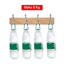 Kenmaster Hanger Kayu 4pc Hooks KM-329 - Gantungan 4 pcs besi
