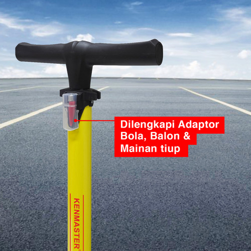 Kenmaster Pompa Sepeda Tabung Kuning KM-5435B NEW - Kuning / Pompa Ban Sepeda / Pompa Balon / Air Pump