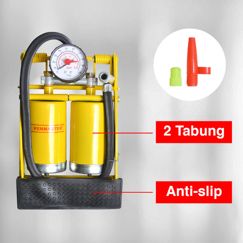 Kenmaster Pompa Injak 2 Tabung - Kuning