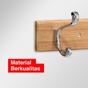 Kenmaster Hanger Kayu 4pc Hooks KM-329 - Gantungan 4 pcs besi