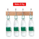 Kenmaster Hanger Kayu 4pc Hooks KM-313 - Gantungan 4 pcs besi