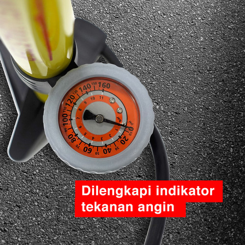 Kenmaster Pompa Sepeda Tabung Kuning KM-5435B NEW - Kuning / Pompa Ban Sepeda / Pompa Balon / Air Pump