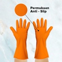 Kenmaster Sarung Tangan Karet Orange M (2 pasang) - Sarung Tangan Cuci Piring Household Rubber Gloves Sarung Tangan Latex