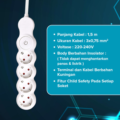 Kenmaster Stop Kontak Stopkontak Colokan Listrik Colokan 5 Lubang KC-05 KM (KTG POLY BAG)