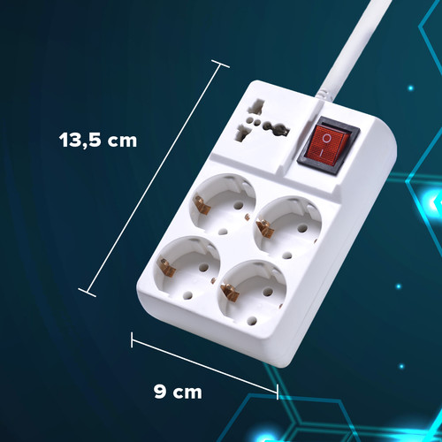 Kenmaster Stop Kontak F9 - 4+1 Lubang Stopkontak Colokan Listrik Colokan
