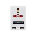Kenmaster Steker S0203 - 2 Lubang USB Colokan Listrik / Colokan Saklar